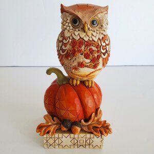 Jim Shore Heartwood Creek 6" Harvest Owl on Pumpkin Fall Figurine 2018 (6001542)